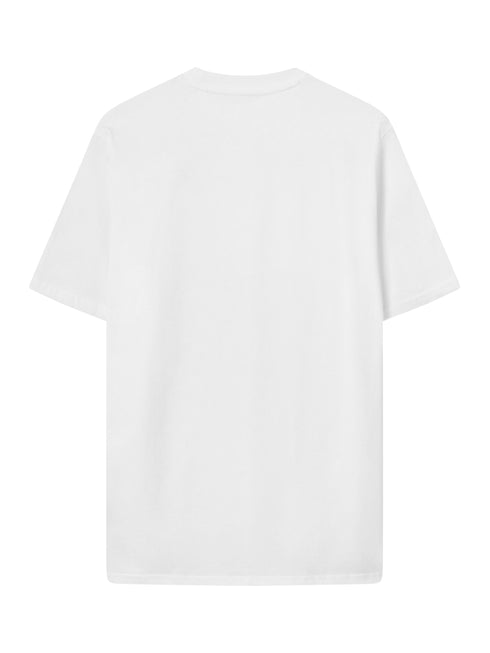 KnowledgeCotton Apparel - Regular whale front print t-shirt - GOTS/Vegan - Bright White